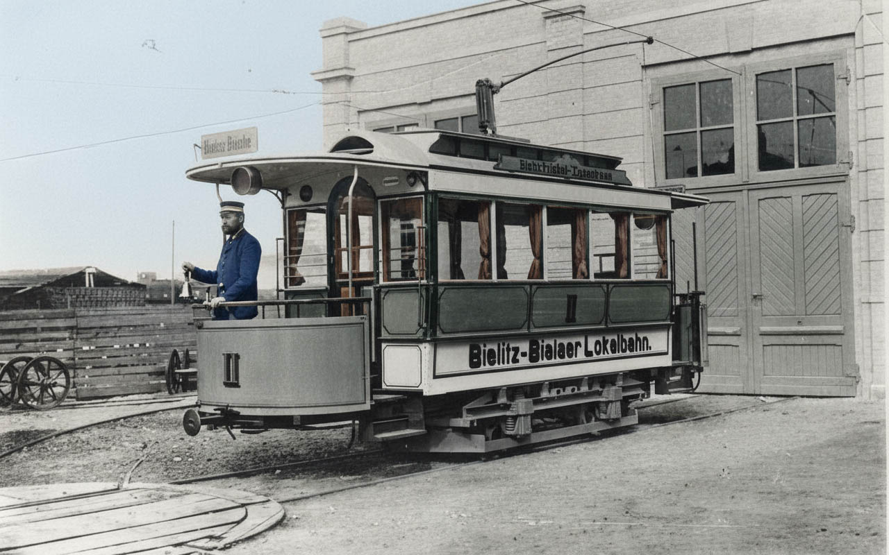 Na zdjęciu Historia tramwajów w Bielsku-Białej